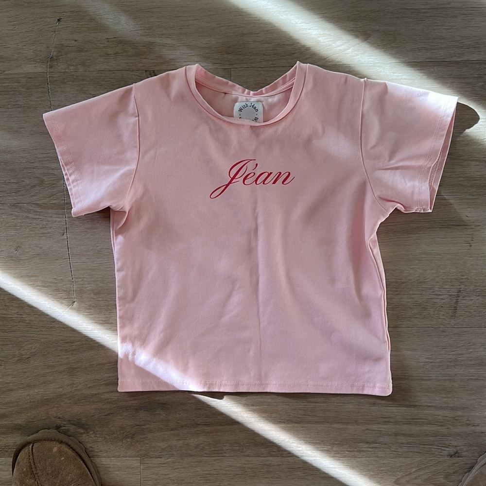With Jean Cropped Tee | Baby Pink (size S)